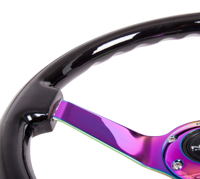 NRG - CLASSIC WOOD STEERING WHEEL REINFORCED VERSION W/ THREE SPOKE CENTER 3IN DEEP DISH