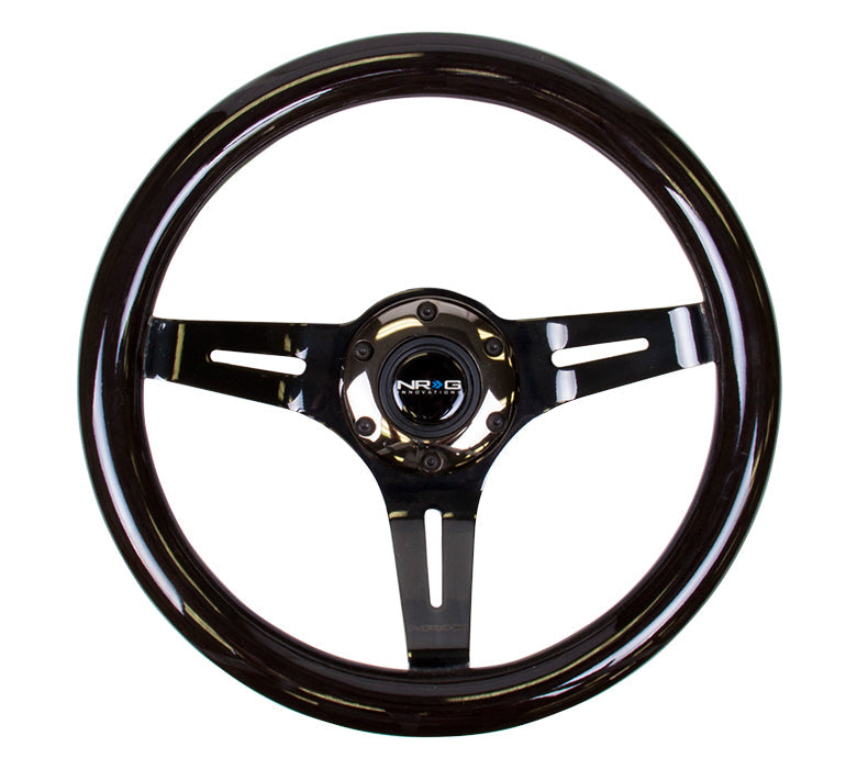 NRG - CLASSIC WOOD STEERING WHEEL W/ THREE SPOKE CENTER W/ SLITS
