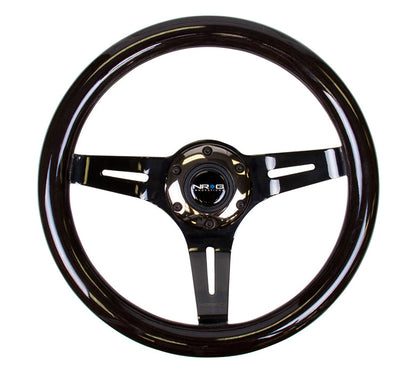 NRG - CLASSIC WOOD STEERING WHEEL W/ THREE SPOKE CENTER W/ SLITS