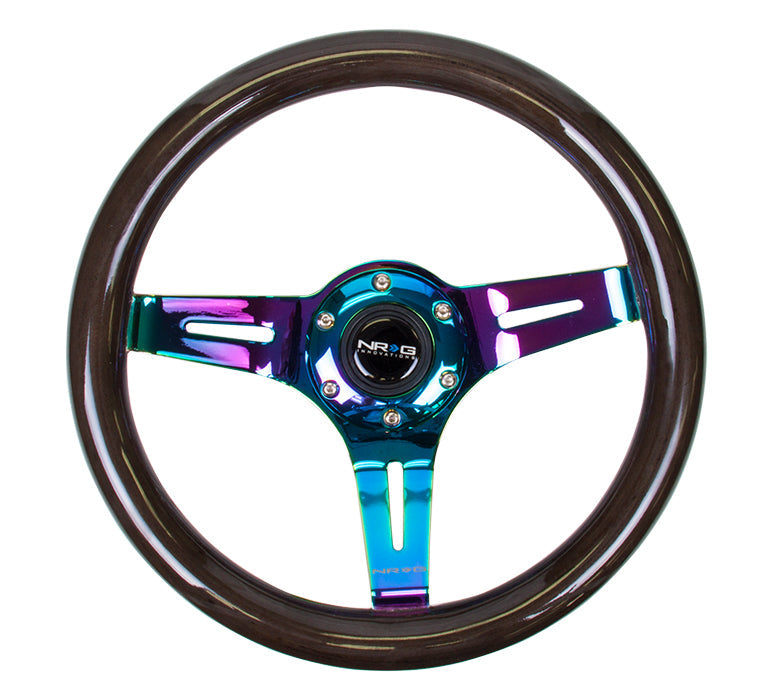 NRG - CLASSIC WOOD STEERING WHEEL W/ THREE SPOKE CENTER W/ SLITS