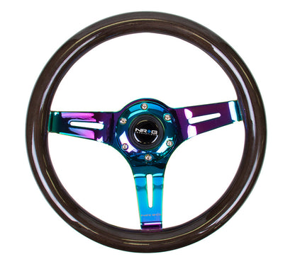 NRG - CLASSIC WOOD STEERING WHEEL W/ THREE SPOKE CENTER W/ SLITS