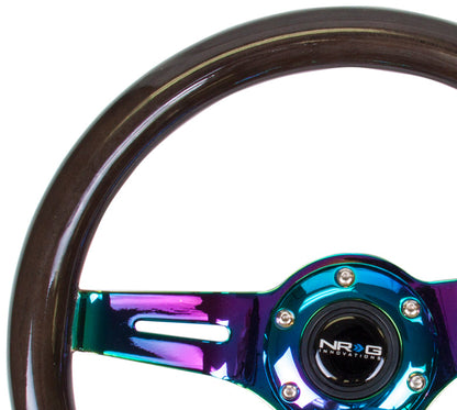NRG - CLASSIC WOOD STEERING WHEEL W/ THREE SPOKE CENTER W/ SLITS