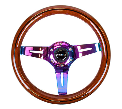 NRG - CLASSIC WOOD STEERING WHEEL W/ THREE SPOKE CENTER W/ SLITS