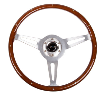 NRG - VINTAGE VOLANTE DE MADEIRA RODA DE MADEIRA COM DETALHES DE METAL C/ CENTRO DE TRÊS RAIOS