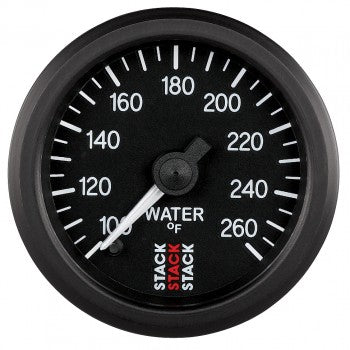 AutoMeter - WATER TEMP, PRO STEPPER MOTOR, 52MM, BLK, 100-260 °F, STEPPER MOTOR, 1/8" NPTF MALE (ST3308)