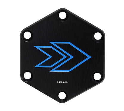 NRG - ANILLO NEGRO ESTILO HEXAGNAL; CON BOTÓN DE BOCINA