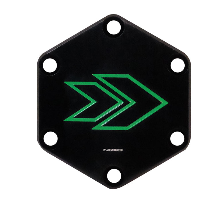 NRG - ANILLO NEGRO ESTILO HEXAGNAL CON BOTÓN DE BOCINA