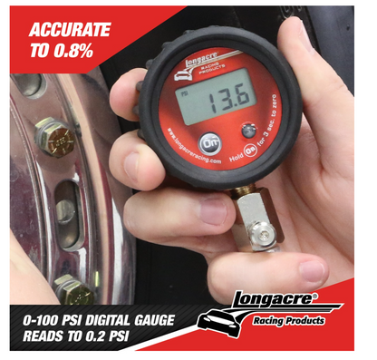 Longacre Racing - Medidor de pressão de pneu digital básico 0-100 psi (53036)