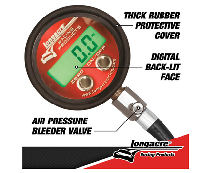 Longacre Racing - Medidor de pressão de pneu digital Pro ( 53028 )
