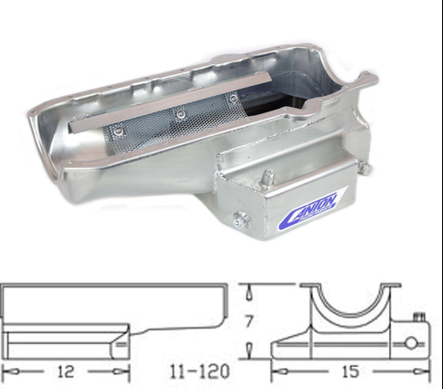 Canton - Small Block Chevy Shallow Circle Track 12" Long Sump