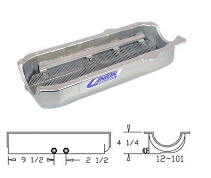 Canton - Saídas direitas do cárter seco raso para Chevy pré-85 do bloco pequeno