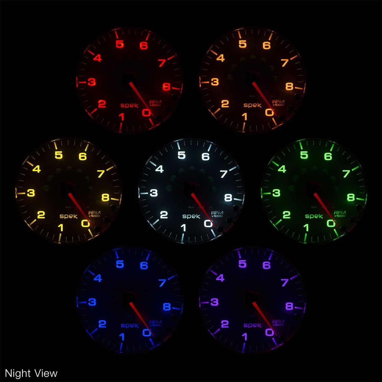 AutoMeter - TACÔMETRO IN-DASH DE 5", 0-8.000 RPM, SPEK-PRO, DIAL PRETO, BEZEL PRETO, LENTE ANTI-REFLEXO PLANA (P238328)