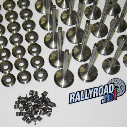 Rally Road - Válvulas de titanio con retenedores y retenedores de titanio (RRTVRK) 