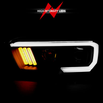 ANZO 2016-2017 Toyota Tacoma Projetor Faróis c/ Plank Style Design Preto/Âmbar c/ DRL
