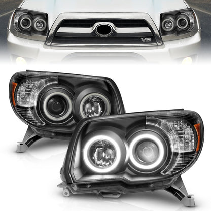 ANZO 2006-2009 Toyota 4Runner Projetor Faróis com Halo Preto