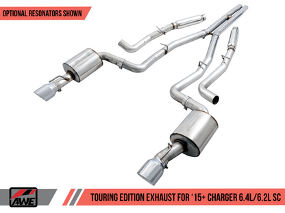 AWE Tuning 2015+ Dodge Charger 6.4L/6.2L SC Non-Resonated Touring Edition Escape - Silver Tips
