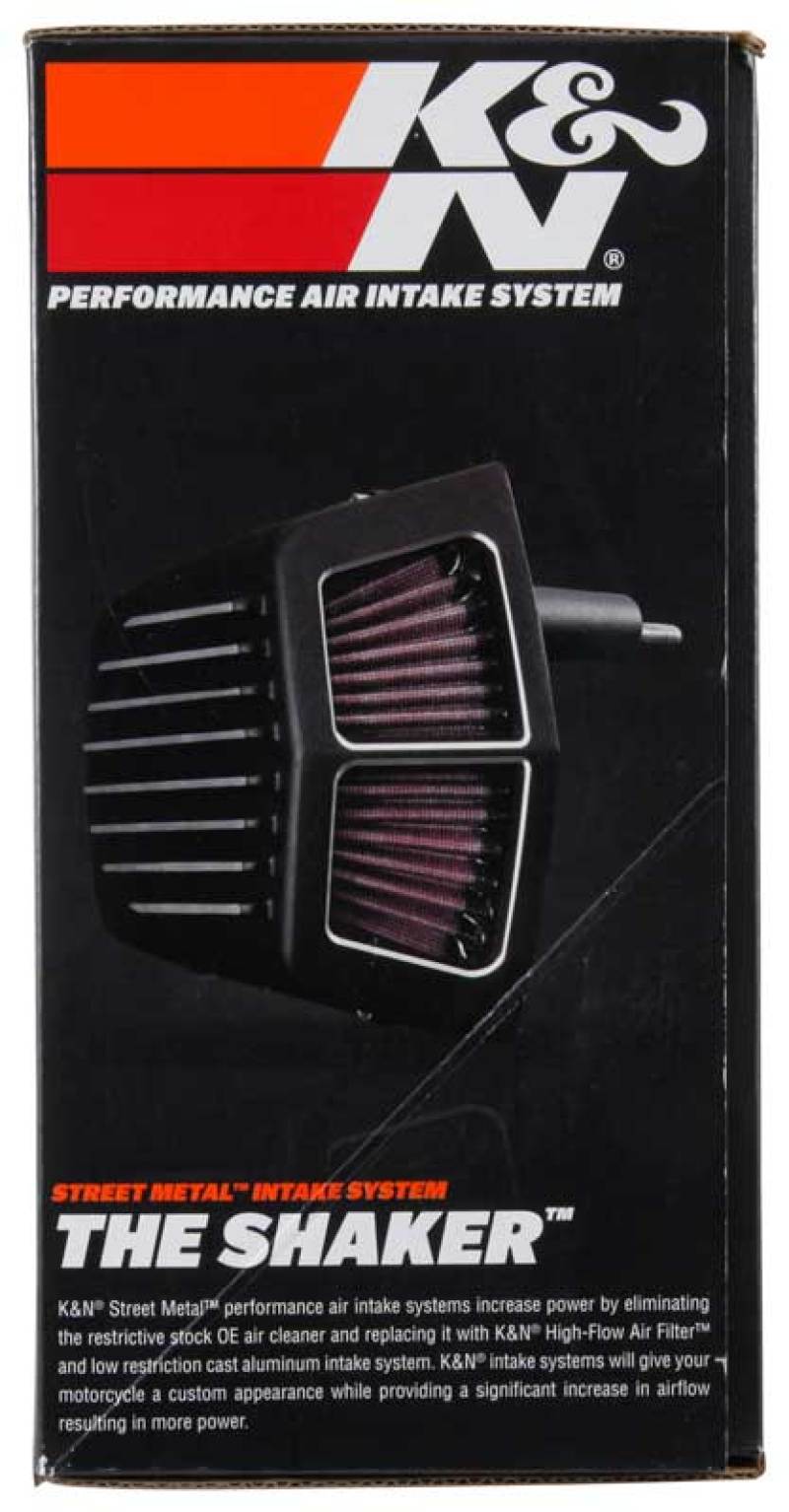 K&N Street Metal Intake System 01-16 Harley-Davidson Shaker Silver H/D Softail/Dyna Fl