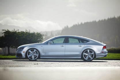 AWE Tuning Audi C7 A7 3.0T Touring Edition Escape - Puntas cromadas plateadas de salida doble