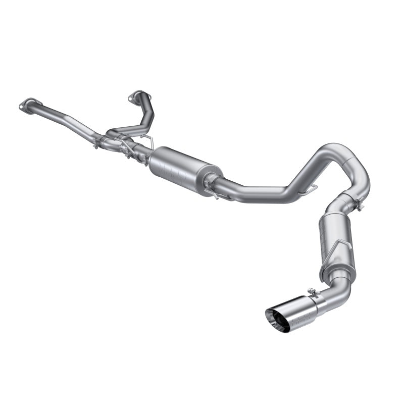 MBRP 2022 Toyota Tundra 3.5L Dual Cat-back 4in Salida de un solo lado Punta de corte en ángulo de pared doble - T304