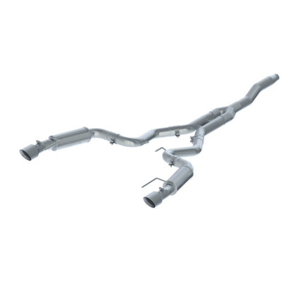 MBRP 15-18 Ford Mustang EcoBoost 2.3L T409 3in Cat Back Salida trasera doble dividida (versión de carrera)