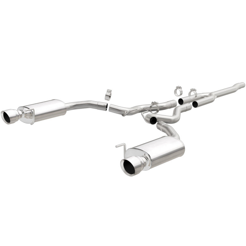 MagnaFlow Cat Back, SS, 2.5in, Street, Dual Split Pulido 4.5in Tips 2015 Ford Mustang Ecoboost