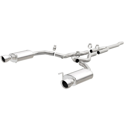 MagnaFlow Cat Back, SS, 2.5in, Street, Dual Split Pulido 4.5in Tips 2015 Ford Mustang Ecoboost