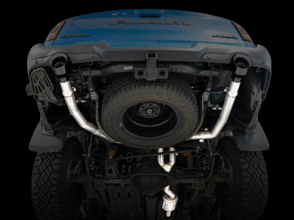 AWE Tuning 19-21 RAM 1500 5,7L (com recortes) 0FG Saída traseira dupla Cat-Back Exaustão - Diamond Black Tips