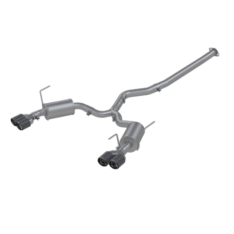 MBRP 15-19 Subaru WRX 2.0L/STI 2.5L 3in Salida trasera doble dividida con puntas CF de 3.5in - T304 Street Version