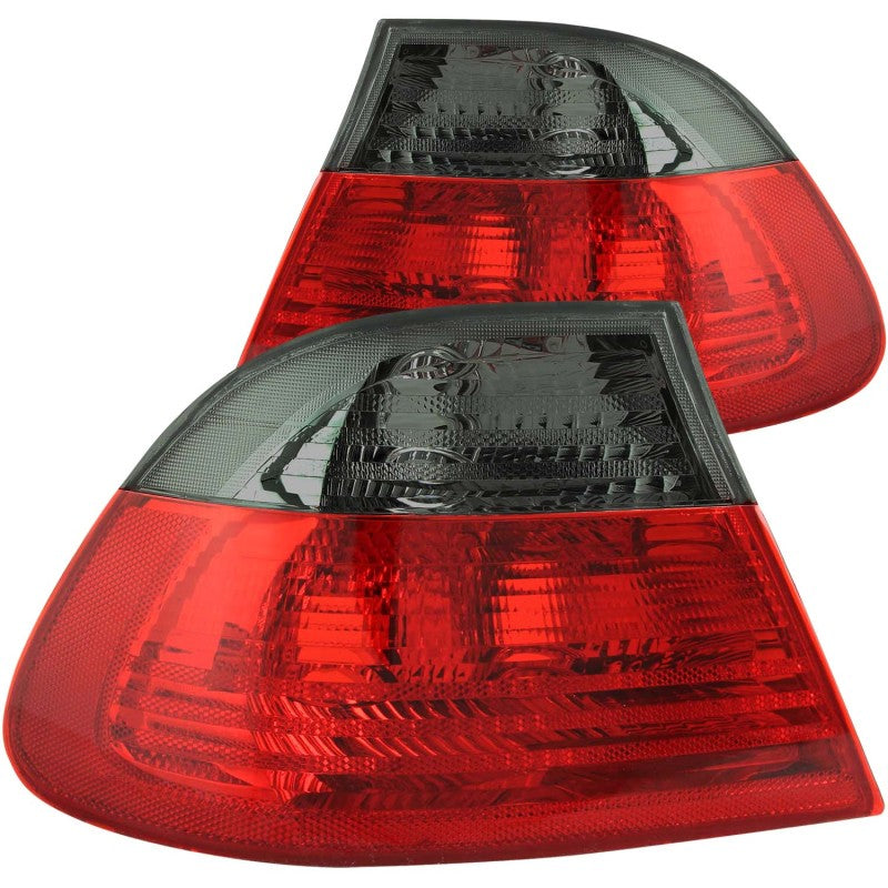 ANZO 2000-2003 BMW Série 3 E46 Lanternas traseiras vermelho/fumaça - Externo