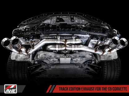 Escape AWE Tuning 2020 Chevrolet Corvette (C8) Track Edition - Quad Chrome Silver Tips