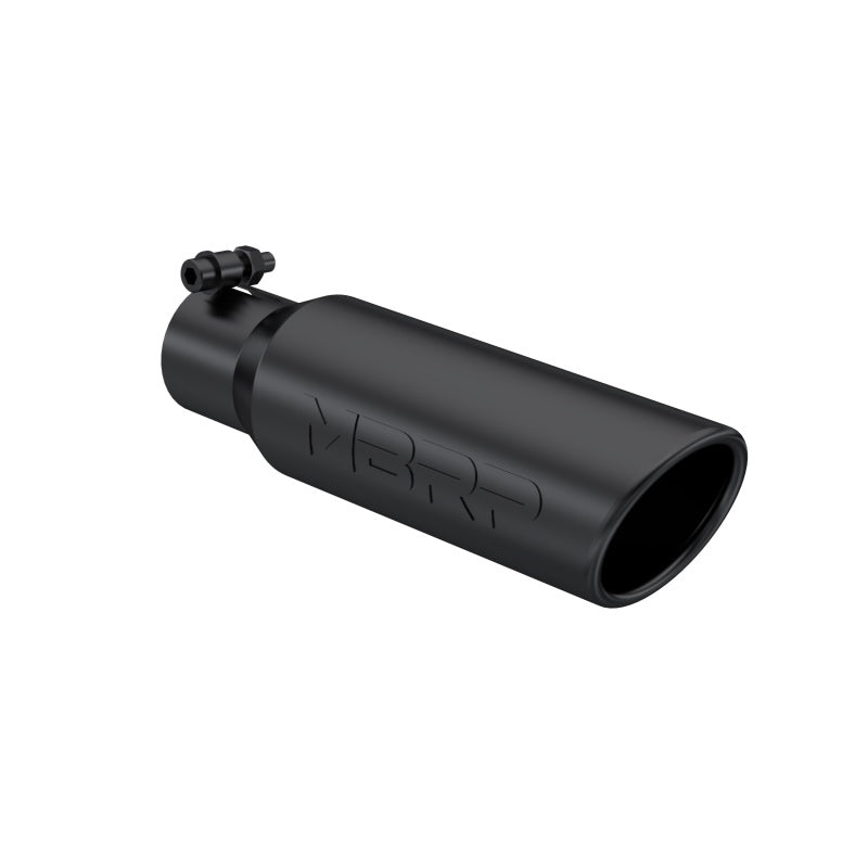 Ponta universal MBRP 3 pol. OD, extremidade laminada angular 2 entrada 12 comprimento - acabamento preto