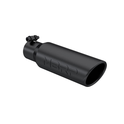 Ponta universal MBRP 3 pol. OD, extremidade laminada angular 2 entrada 12 comprimento - acabamento preto