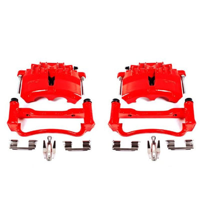 Power Stop 03-04 Ford Mustang Pinzas delanteras rojas con soportes - Par