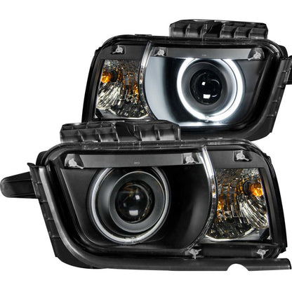 ANZO 2010-2013 Chevrolet Camaro Proyector Faros delanteros con Halo Black (CCFL)