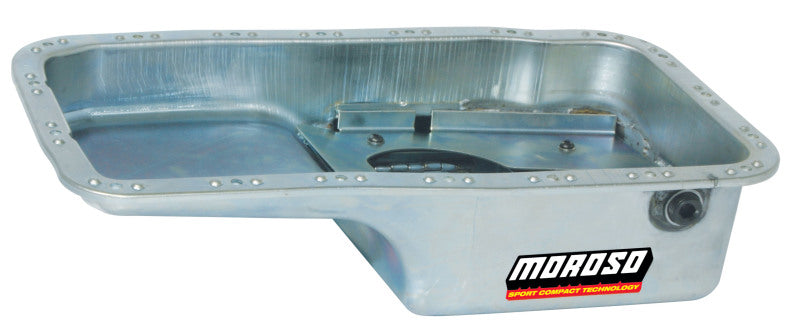 Moroso Acura/Honda 1.6L B16A3 Road Race Baffled Cárter molhado 5.5qt 6in Aço Cárter de óleo