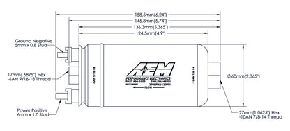 AEM 400LPH High Pressure Fuel Pump -6AN Female Out, -10AN Female In