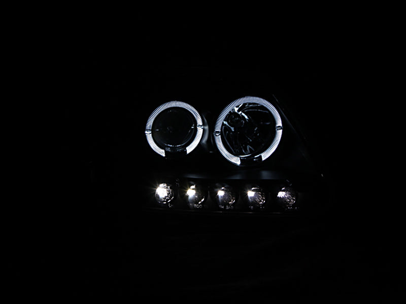 ANZO 1997.5-2003 Ford F-150 Projetor Faróis c/ Halo e LED Preto 1pc