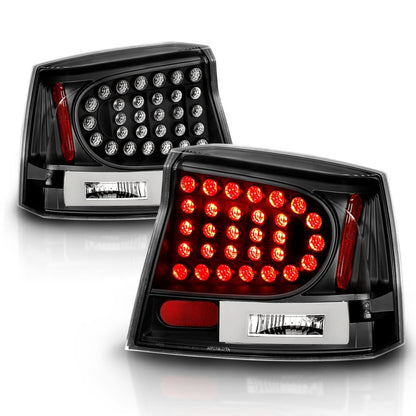 ANZO 2006-2008 Dodge Charger Lanternas traseiras LED pretas