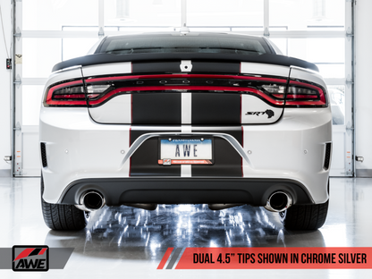 AWE Tuning 2015+ Dodge Charger 6.4L/6.2L SC Non-Resonated Touring Edition Escape - Silver Tips