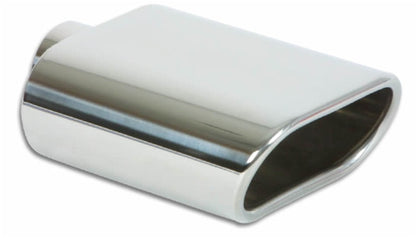 Ponta de escape oval SS vibrante de 5,5 pol x 3 pol (borda laminada com corte de ângulo de parede única)