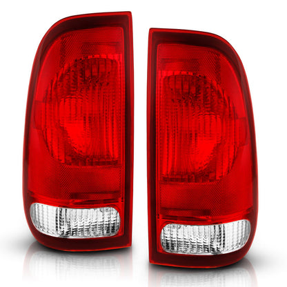 ANZO 1997-2003 Ford F-150 Lanterna traseira vermelha/lente transparente (substituição OE)