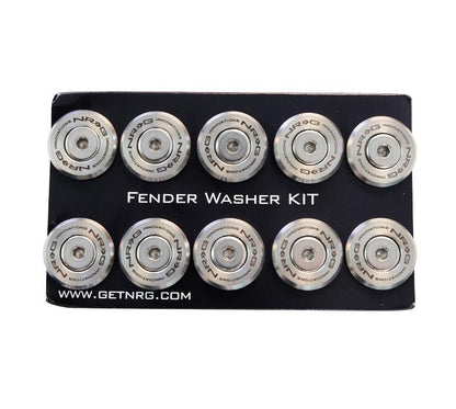 NRG - FENDER WASHER KIT; TITANIUM SERIES; M STYLE; RIVETS FOR PLASTIC; SET OF 10