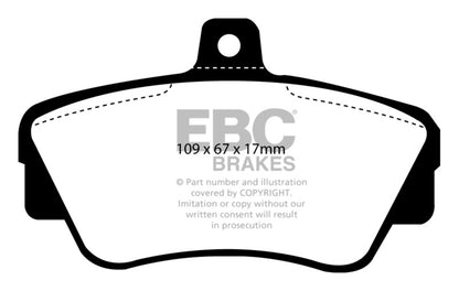 EBC 90-94 Mazda Protege 1.8 (Rear Rotors) Redstuff Rear Brake Pads