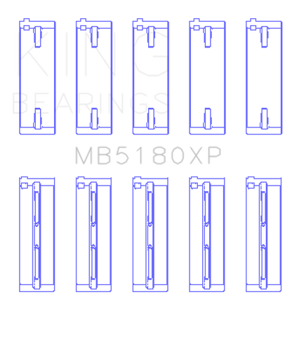 King Engine Bearings Renault F8Q/F7R/F8M (Size STD) Performance Main Bearing Set