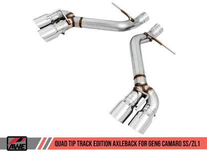 AWE Tuning 16-19 Chevrolet Camaro SS Axle-Back Exhaust - Track Edition (Quad Chrome Silver Tips)