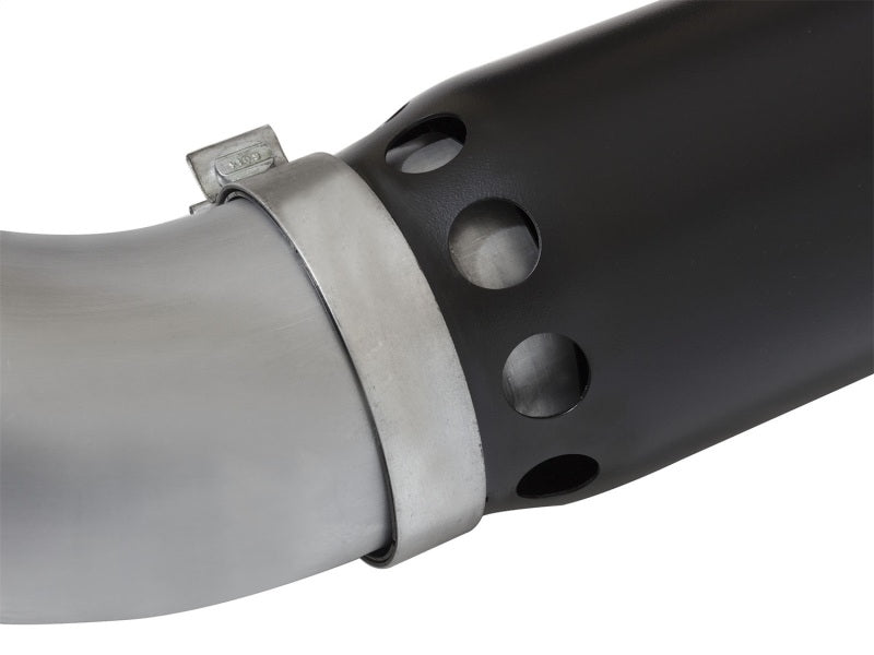 aFe LARGE BORE HD 5in DPF-Back SS Escape con punta negra 2016 Nissan Titan 5.0L V8 (td) CC SB