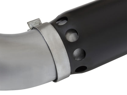aFe LARGE BORE HD 5in DPF-Back SS Escape con punta negra 2016 Nissan Titan 5.0L V8 (td) CC SB