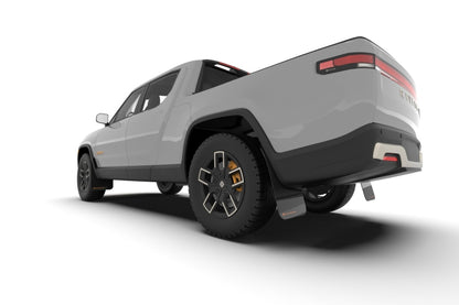 Rally Armor 22-25 Rivian R1T Black UR Mud Flap w/Tangerine Scream Logo