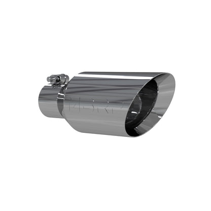 MBRP Punta universal 4.5 OD Pared doble Extremo enrollado en ángulo 2.5 Entrada 12 pulgadas de longitud - T304
