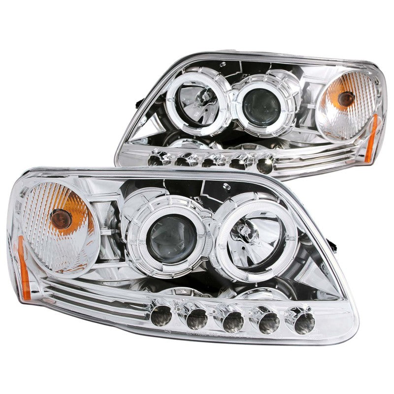 ANZO 1997.5-2003 Ford F-150 Projetor Faróis c/ Halo e LED Cromado 1pc